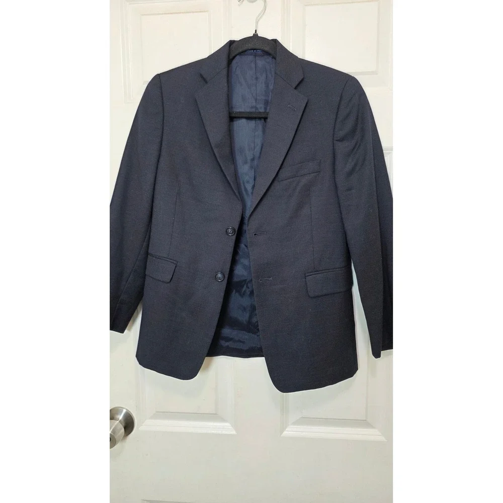 Joseph Abboud Blazer‎ Boys 12R Navy Blue 100% Wool 2-Button Suit Jacket Formal